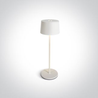 ONE LIGHT 61082A/W Prionia biała bezprzewodowa lampa stołowa IP65 3000K 3,3W czas ładowania 6h czas pracy 9h