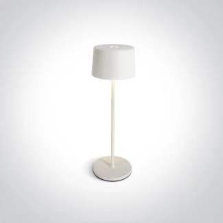 ONE LIGHT 61082A/W Prionia biała bezprzewodowa lampa stołowa IP65 3000K 3,3W czas ładowania 6h czas pracy 9h