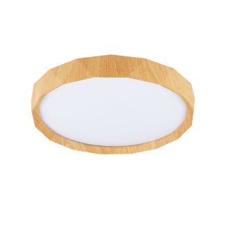 CANDELLUX 13-17666 CADIX LAMPA SUFITOWA PLAFON BIAŁY+DREWNIANY 24W LED 38,5 CM KLOSZ BIAŁY