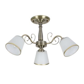 CANDELLUX 33-26590 LOSANNA LAMPA WISZĄCA PATYNOWY 3X40W E14 KLOSZ BIAŁY Z OBWÓDKĄ