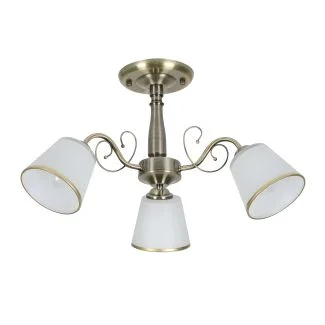 CANDELLUX 33-26590 LOSANNA LAMPA WISZĄCA PATYNOWY 3X40W E14 KLOSZ BIAŁY Z OBWÓDKĄ