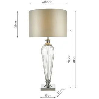 DAR HIN4208 HINTON TL CRYSTAL CW SHADE