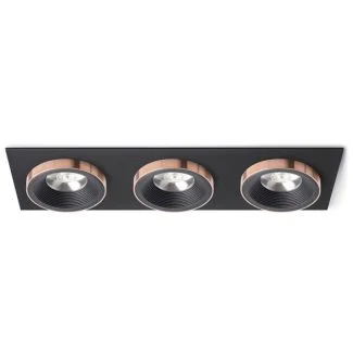 RENDL R13264 SHARM SQ III wpuszczana czarna/czarna miedź 230V LED 3x10W 24° 3000K
