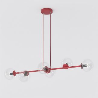 EMIBIG 1645/6 MAGNUS 6 BURGUNDY TRANSPARENT LAMPA WISZĄCA