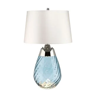 ELSTEAD Lena LENA-TL-S-BLUE-OWSS 2 Light Small Blue Table Lamp with Off-white Shade