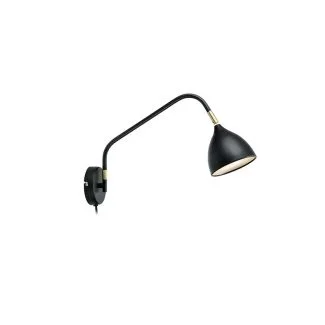 MARKSLOJD 106081 VALENCIA lampa ścienna 1L Czarny/Złoty