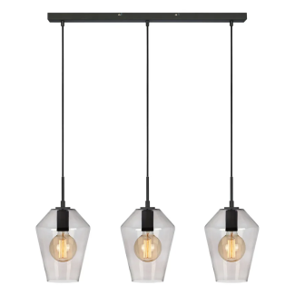 MARKSLOJD 107132 RETRO lampa wisząca 3L Czarny/Przydymiony