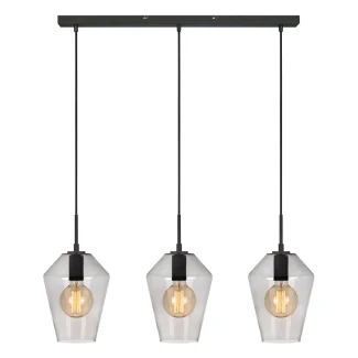 MARKSLOJD 107132 RETRO lampa wisząca 3L Czarny/Przydymiony