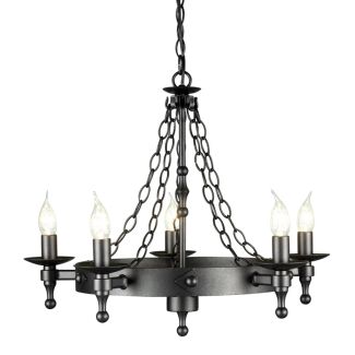 ELSTEAD WARWICK WR5 GRAPHITE 5Lt Chandelier