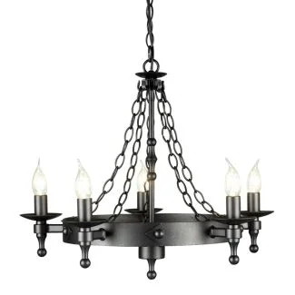 ELSTEAD WARWICK WR5 GRAPHITE 5Lt Chandelier