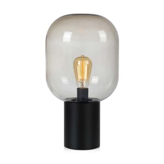 MARKSLOJD 107481 BROOKLYN lampa stołowa 1L 44cm Black/Smoke