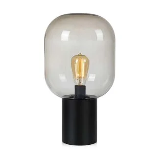 MARKSLOJD 107481 BROOKLYN lampa stołowa 1L 44cm Black/Smoke