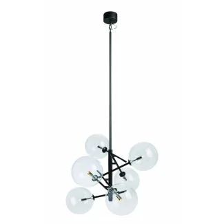 MARKSLOJD 107748 ANDREW lampa wisząca 6L Black/Clear