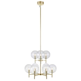 MARKSLOJD 107920 CROWN lampa wisząca 9L Złoty Szczotkowany/Przeźroczysty