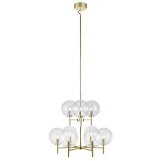 MARKSLOJD 107920 CROWN lampa wisząca 9L Złoty Szczotkowany/Przeźroczysty