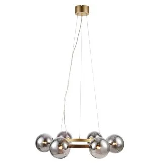 MARKSLOJD 108050 CIRCLE lampa wisząca 6L Gold/Smoke