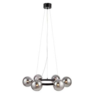 MARKSLOJD 108051 CIRCLE lampa wisząca 6L Black/Smoke