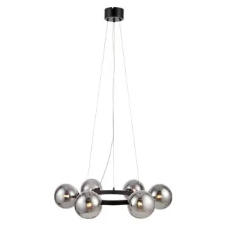 MARKSLOJD 108051 CIRCLE lampa wisząca 6L Black/Smoke