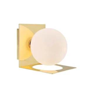MARKSLOJD 108085 ZENIT lampa ścienna 1L IP44 Mosiądz/Opal