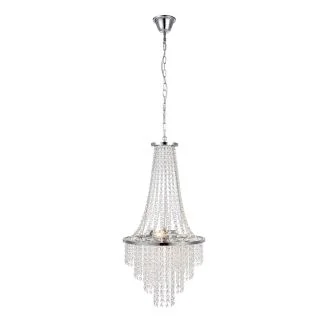 MARKSLOJD 108125 ALLINGTON lampa wisząca 3L Przezroczysty/Chrom