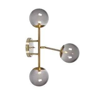 MARKSLOJD 108253 TRINITY lampa ścienna 3L Brass/Smoke