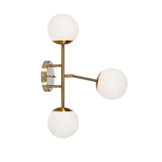 MARKSLOJD 108254 TRINITY lampa ścienna 3L Brass/White