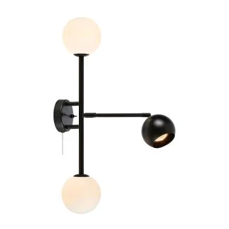 MARKSLOJD 108255 BESIDE lampa ścienna 3L Black/White
