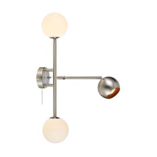 MARKSLOJD 108256 BESIDE lampa ścienna 3L Steel/White