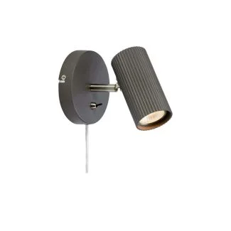 MARKSLOJD 108467 COSTILLA lampa ścienna 1L Dark Grey/Satin Nickel