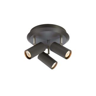 MARKSLOJD 108471 COSTILLA lampa sufitowa Round 3L Dark Grey/Satin Nickel