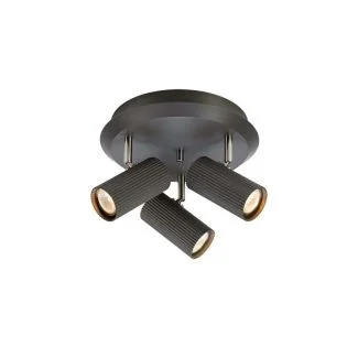 MARKSLOJD 108471 COSTILLA lampa sufitowa Round 3L Dark Grey/Satin Nickel