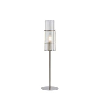 MARKSLOJD 108557 TUBO lampa stołowa 1L 50cm Satin Nickel/Clear