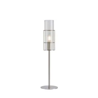 MARKSLOJD 108557 TUBO lampa stołowa 1L 50cm Satin Nickel/Clear