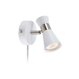 MARKSLOJD 108627 FOLIE lampa ścienna 1L White/Satin Nickel