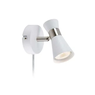 MARKSLOJD 108627 FOLIE lampa ścienna 1L White/Satin Nickel