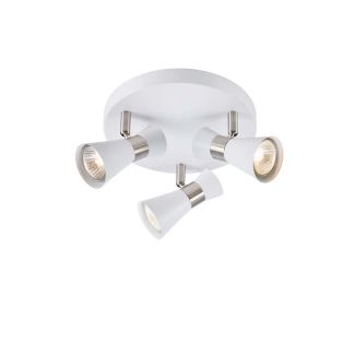 MARKSLOJD 108628 FOLIE lampa sufitowa Round 3L White/Satin Nickel