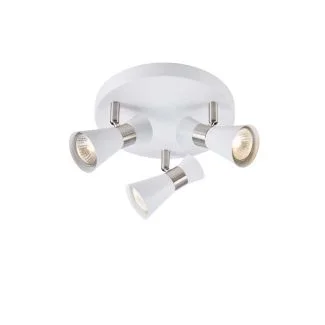 MARKSLOJD 108628 FOLIE lampa sufitowa Round 3L White/Satin Nickel