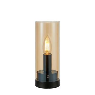 MARKSLOJD 108719 POST lampa stołowa 1L 9cm Black/Plated Amber