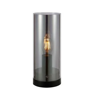 MARKSLOJD 108734 POST lampa stołowa 1L 12cm Black/Plated Smoke