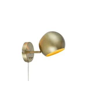 MARKSLOJD 108754 EDGAR lampa ścienna 1L Antique Brass