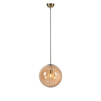 MARKSLOJD 108763 FENGARI lampa wisząca 1L Antique Brass/Amber