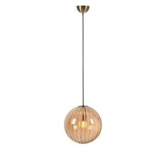 MARKSLOJD 108763 FENGARI lampa wisząca 1L Antique Brass/Amber
