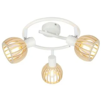 CANDELLUX 98-68125 ATARRI SPIRALA 3X25W E14 BIAŁY+DREWNO