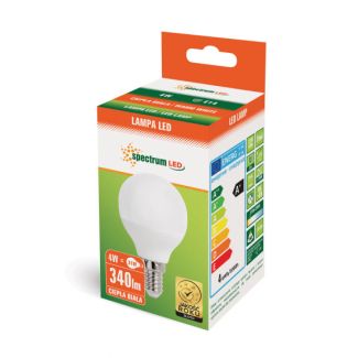 SPECTRUMLED 13030 Żarówka LED KULKA E-14 230V 4W WW SPECTRUM +