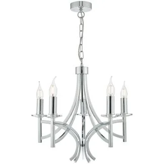 DAR LYO0550 LYON 5LT PENDANT POL CHR/CRYSTAL