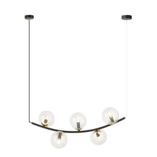 EMIBIG 1296/5 RITZ 5 BL TRANSPARENT Lampa wisząca