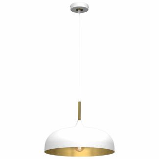 MILAGRO MLP8031 LAMPA WISZĄCA LINCOLN WHITE/GOLD 1XE27 35CM