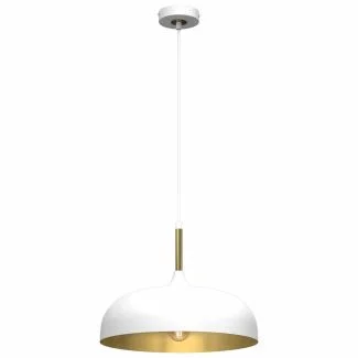 MILAGRO MLP8031 LAMPA WISZĄCA LINCOLN WHITE/GOLD 1XE27 35CM