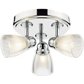DAR CED7638 CEDRIC 3LT ROUND PLATE SPOT POL CHROME IP44