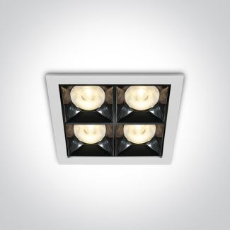 ONE LIGHT 50406B/W/W Stivos biały wpust z odbłyśnikiem ciemny chrom COB LED 3000K 16W